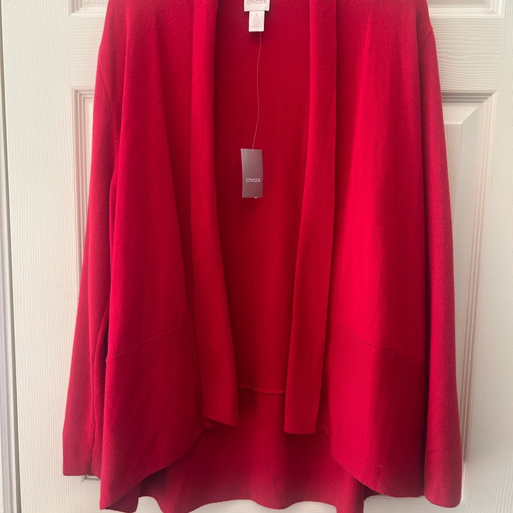Chico's Vibrant Red Cardigan Sweater